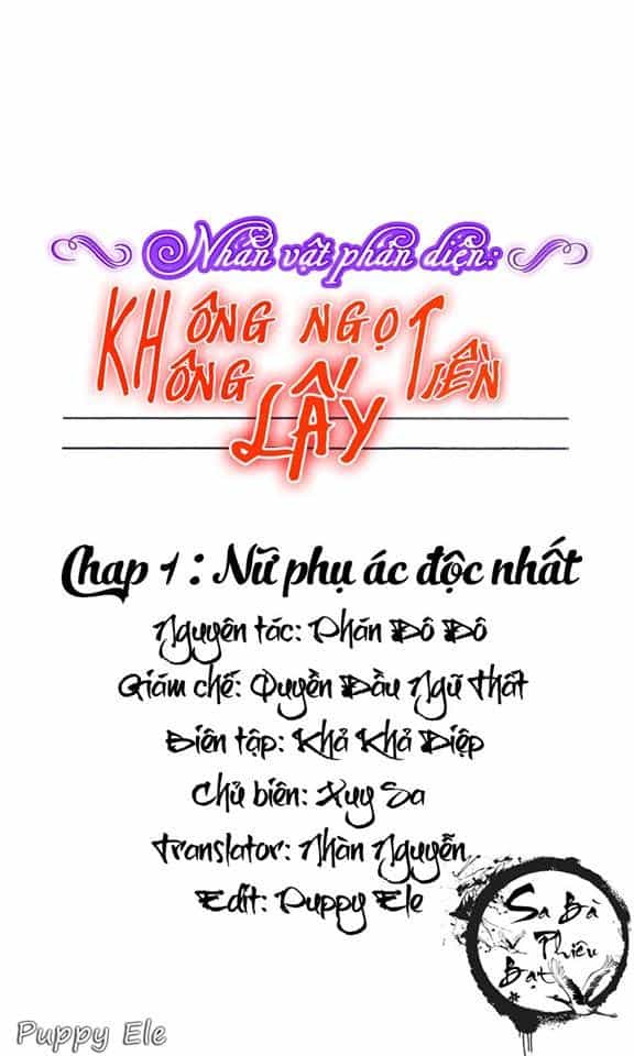 Nhân Vật Phản Diện: Không Ngọt Không Lấy Tiền - Chương 1.1 - ảnh 1