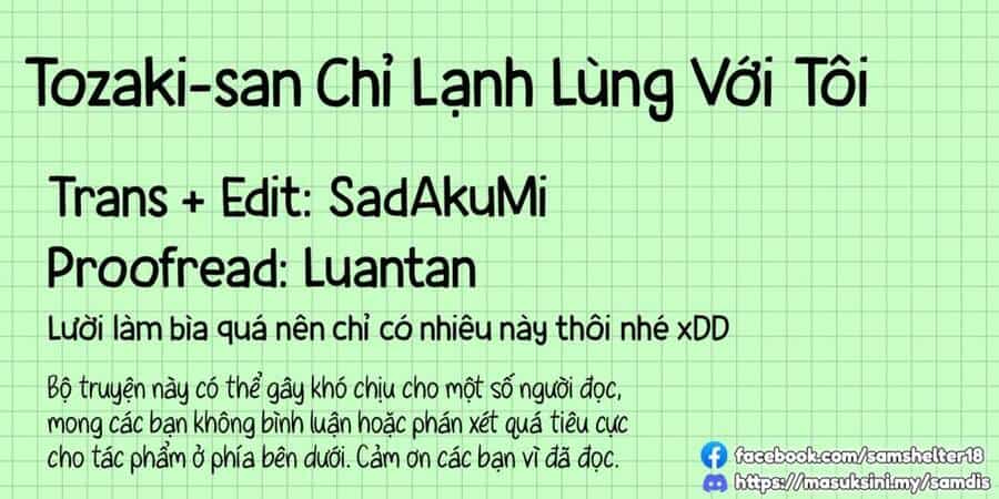 Tozaki-San Chỉ Lạnh Lùng Với Tôi - Chương 1 - ảnh 28