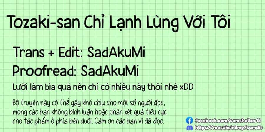 Tozaki-San Chỉ Lạnh Lùng Với Tôi - Chương 4 - ảnh 27