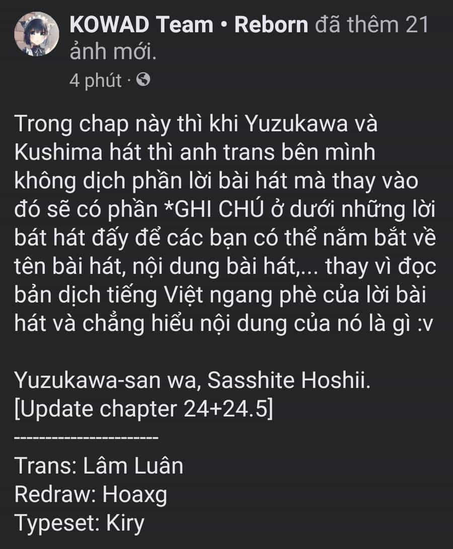 Yuzukawa-San Wa, Sasshite Hoshii - Chương 24 - ảnh 1